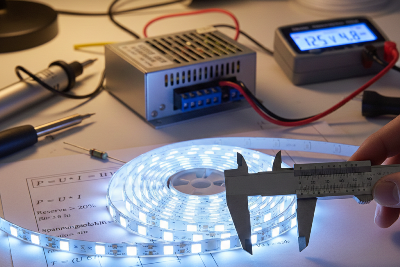 Netzteil für LED-Streifen berechnen – Leistung, Reserve & Spannungsabfall