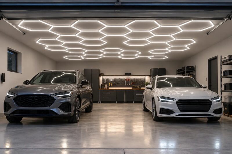 Hexagon-Leuchten richtig dimensionieren: Welche Größe für welche Garage?